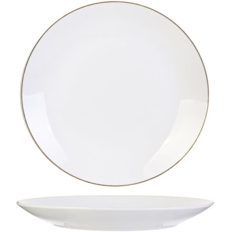 ASSIETTE À PLATE BLANCHE Pearl Gold 27 cm BANDE DORÉE