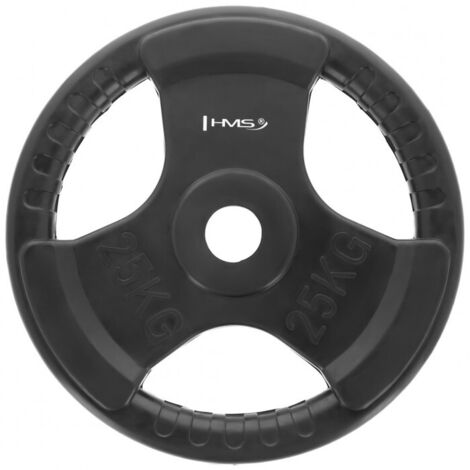 HMS TOK25 - Disque de poids olympique de 25 kg avec revêtement en caoutchouc, musculation (1/4)