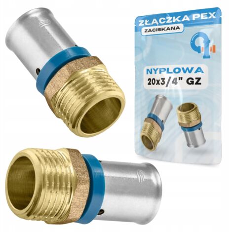 Raccord à sertir mâle PEX 20x3/4, laiton massif (1/5)