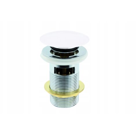 BOUCHON DE VIDANGE DE LAVABO BLANC CLIC-CLAC AVEC TROP-PLEIN 1 1/4 (1/2)