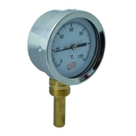 THERMOMÈTRE RADIAL BIMÉTALLIQUE 63MM 0-120°C 1/2""