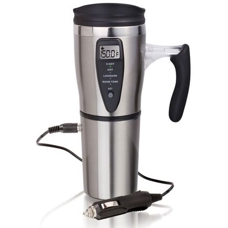 Mug isotherme pour voiture, tasse chauffante 12V en acier (1/5)