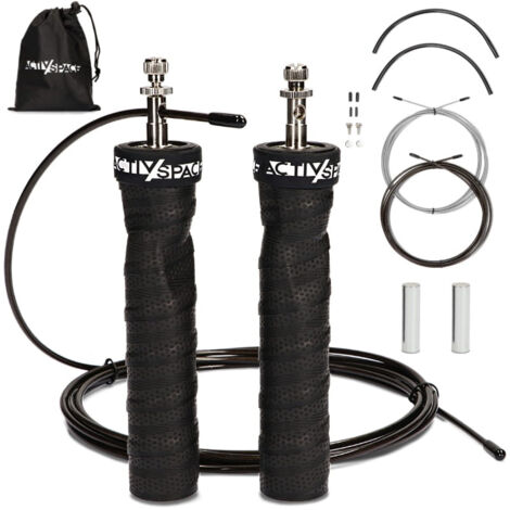 CORDE À SAUTER LESTÉE POUR CROSSFIT ET BOXE, RÉGLABLE, AVEC ROULEMENTS, DURABLE
