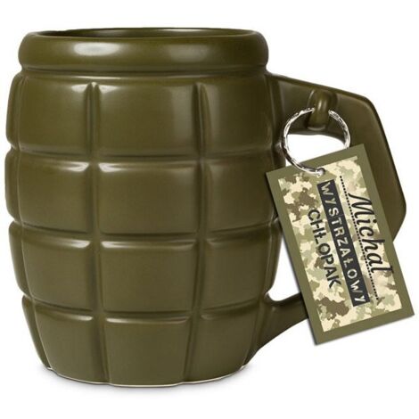 Mug XXL pour café ou thé, 790 ml, bleu marine avec épingle verte (1/4)