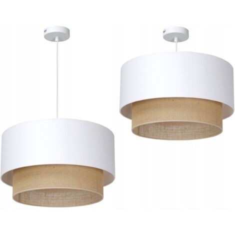 Suspension avec abat-jour double en jute 45 cm (1/2)