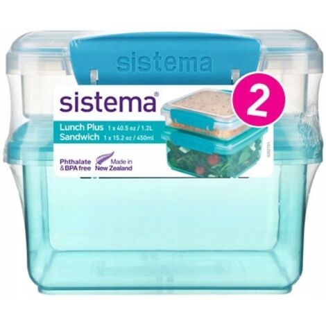 Lot de 2 contenants pour petit-déjeuner Sistema 1,2 L 450 (1/4)