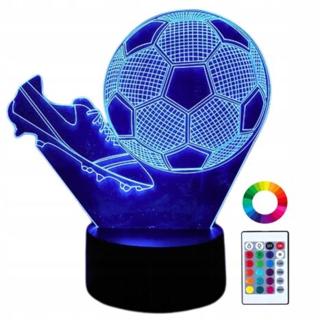 Lampe de chevet pour enfants en forme de crampons de football, éclairage 3D + télécommande (1/5)