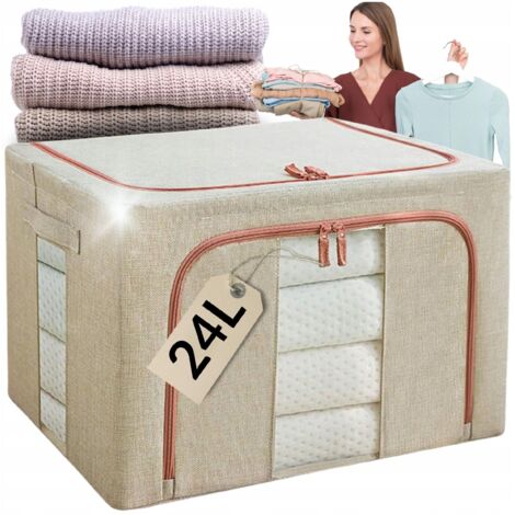 Housse de rangement pour linge de lit, vêtements, couette, couvertures 40 x 30 x 20 cm, 24 L (1/5)