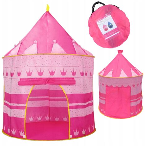 Tente château-palais avec sol de 135 cm rose pour enfants de 6 à 28 ans (1/5)