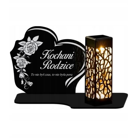 Grande bougie solaire LED XL pour tombe, en forme de cœur de la Toussaint.