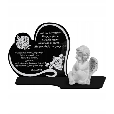 Figurine d'ange en plâtre de qualité supérieure XL, souvenir pour cimetière, bougie éternelle