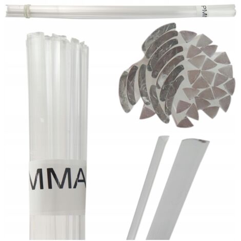 Bande triangulaire PMMA TRANSPARENTE 100 g pour le soudage des fissures en plexiglas (1/5)