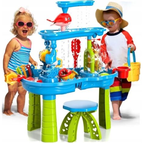 TABLE À EAU BAC À SABLE SEAU D'EAU JARDIN POUR ENFANTS + CHAISE (1/5)