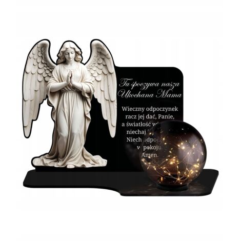 Bougie solaire LED éternelle XL pour cimetière, anges en prière, qualité supérieure, 21 cm