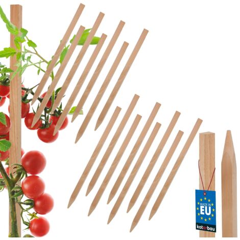 Tuteurs en bois KOTARBAU® pour tomates, légumes, support pour arbres et arbustes, 25 cm, lot de 15