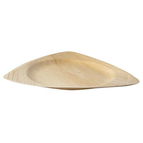 Assiette en feuille de palmier, triangulaire, 25 x 25 x 1,5 cm, 25 pièces. (1/3)