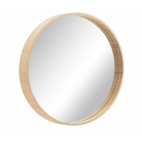 Miroir rond scandinave en bois naturel 50 cm BD art