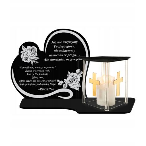 Lanterne en forme de cœur XL de qualité supérieure avec bougie LED pour tombes et cimetières