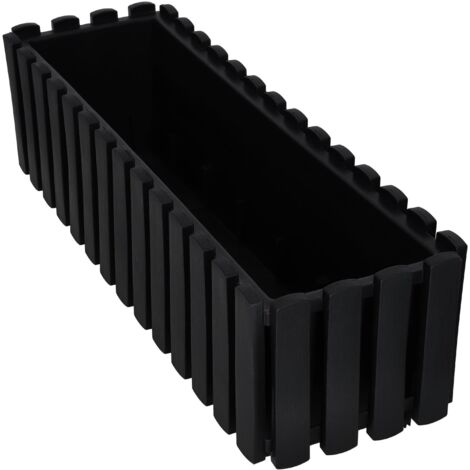 Jardinière De Balustrade Botle – Ovale 24,5 Cm, 5L, Anthracite, Plastique UV, Pour Balcon