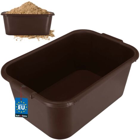 Conteneur à mortier rectangulaire de jardin, 45 L, marron