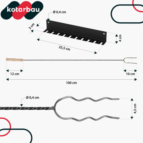 KOTARBAU Spiedini Per Barbecue Da 130 Cm - Doppia Punta In Acciaio Con Manico In Legno - Ideali Per Grigliate, Falò, Salsicce E Marshmallow - 2 Pezzi