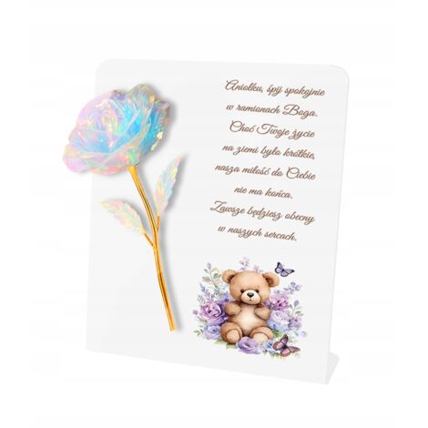 Bougie éternelle blanche, statuette de rose multicolore, 22 cm, pour la Toussaint (1/5)