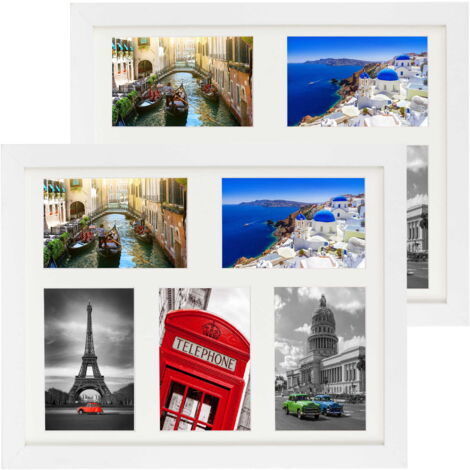 Cadre Photo Panoramique Noir 43x31cm – 4 Photos Sans Verre – Occasion
