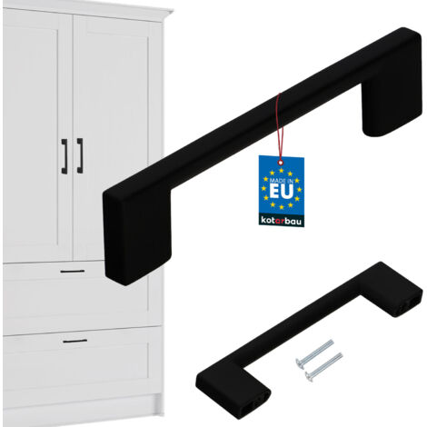 Poignée de meuble de cuisine KOTARBAU® Classique Moderne Oblongue Longue Noir Mat 126 mm Espacement 96 mm (1/5)