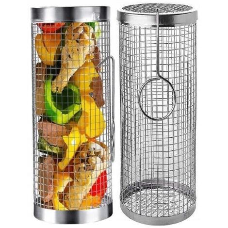 PANIER À GRILLER POUR LÉGUMES ET FRITES GRILLÉ GRIL ROTATIF FILET 30x9,3cm (1/5)