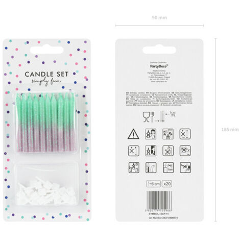 Bougies D'anniversaire Multicolores - 18 Pièces Au Total (2x6 + 6 Bonus) - Neuf Emballé