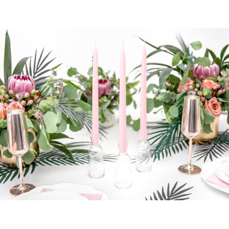 Bougie conique mate, rose clair, 24 cm (1 paquet / 10 pièces) (1/4)