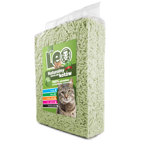 Litière pour chat naturelle au tofu 2,5kg – Parfum thé vert – Agglomérante, sans poussière, biodégradable – Pour chats sensibles