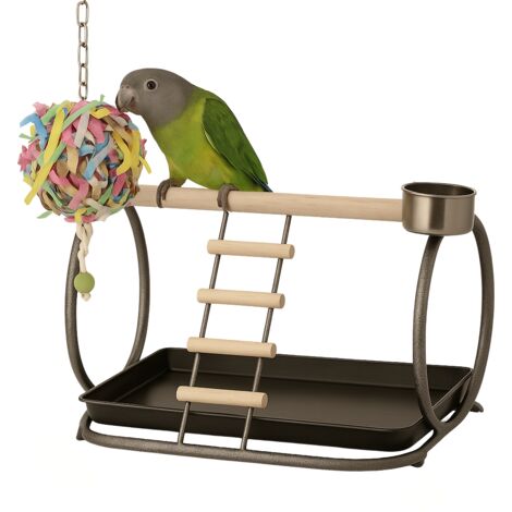 Aire de jeux pour perroquets de taille moyenne et grande sombre (1/4)