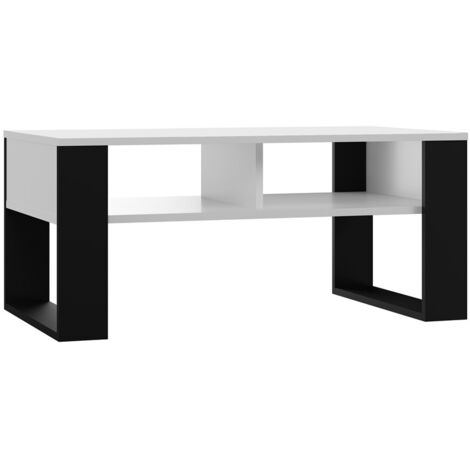 Table basse moderne 2P, BLANC NOIR (1/5)