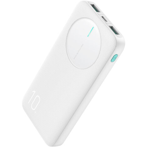 Batterie externe JR-PBF12 10 000 mAh 2,4 A 2 ports USB-A 1 port USB-C - blanche (1/5)