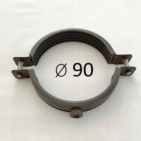 Collier de serrage pour descente de gouttière 90 mm avec caoutchouc