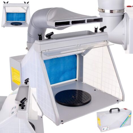 Cabine de peinture et de modélisme pour aérographe avec éclairage LED (1/5)