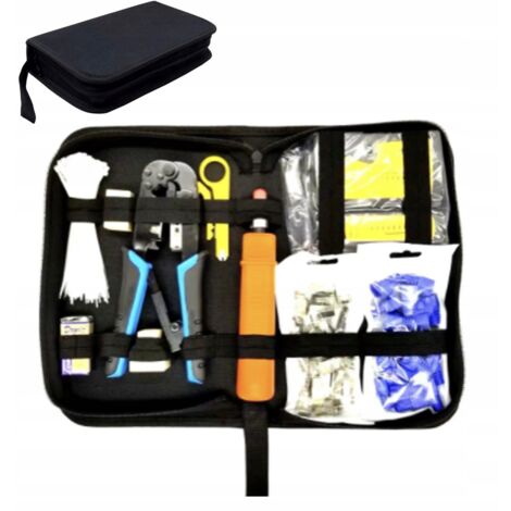 Kit 10 en 1 - outils réseau, testeur de câbles LAN avec un ensemble d'outils de dénudage. (1/5)