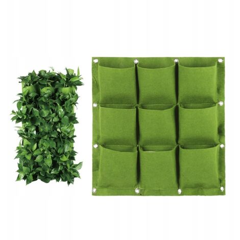 Pot suspendu en feutre pour légumes et herbes aromatiques, cascade de fraises, jardin d'herbes aromatiques, 9 emplacements (1/5)
