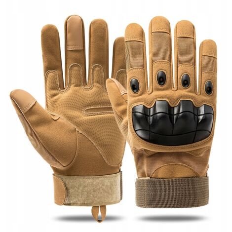 Gants de tir militaires, tactiques, de protection pour moto et VTT, couleur camel (1/5)