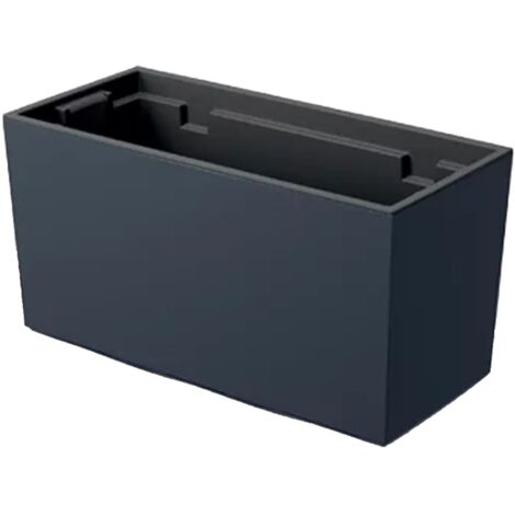 Pot de fleurs allongé balconière 39,5cm – Plastique anthracite – Insert intérieur – Capacité 14,2l – Pour espaces extérieurs – Prosperplast (1/7)