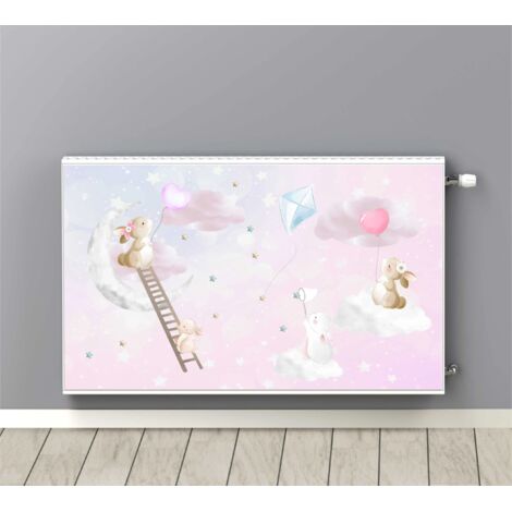 Cache-radiateur rose pour enfants, aimanté 60 x 100 cm