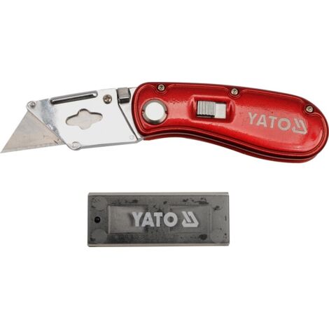 Couteau à lame trapézoïdale + lames de rechange 61x33 mm YT-7534 YATO (1/3)