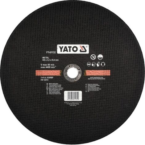 Disque à tronçonner pour métaux 355mm – Alésage 25,4mm – Grain fin pour acier inoxydable – Longue durée de vie