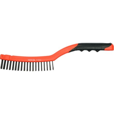 Brosse métallique, fil d'acier, 3 rangées, manche en plastique YT-6330 YATO (1/2)