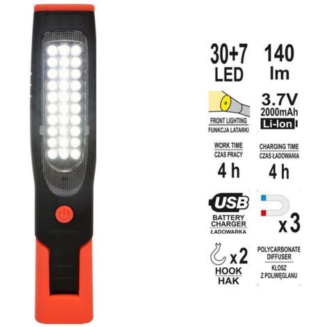 LAMPE D'ATELIER 30 + 7 LED YT-08507 YATO (1/5)