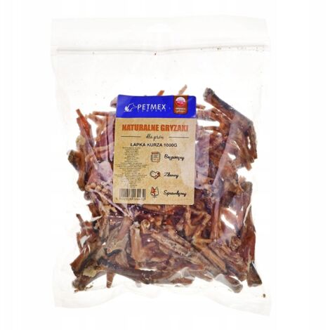 Friandises à mâcher PETMEX pour chiens - Patte de poulet 100 g, friandises naturelles pour chiens