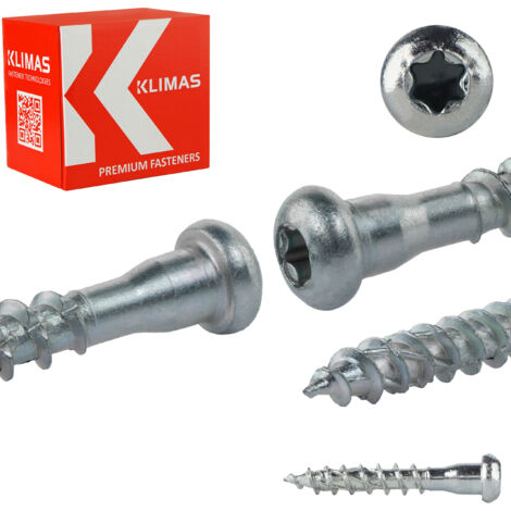 Vis à bois 5x30 mm – Acier galvanisé – Tête cylindrique TX-20 – Lot de 250 pièces – Fixation pour connecteurs de menuiserie - WKLC-50030-B