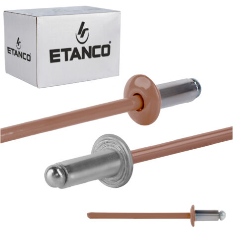 Rivets ouverts en aluminium 3,2 x 6 mm RAL 8004 (1/5)