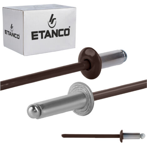Rivets ouverts en aluminium 3,2x8mm RAL8017 (1/5)